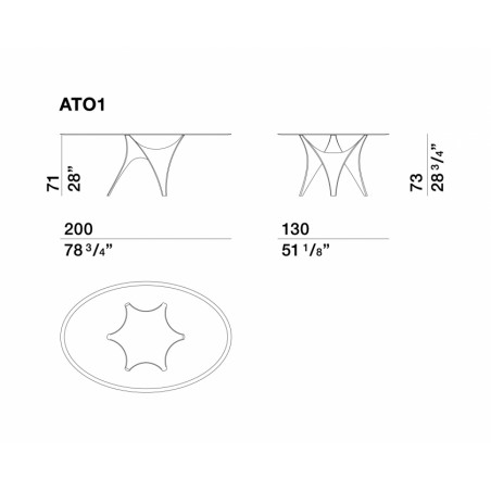 Molteni&C - Table Arc Verre