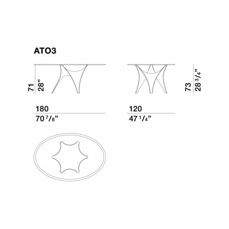 Molteni&C - Table Arc Verre