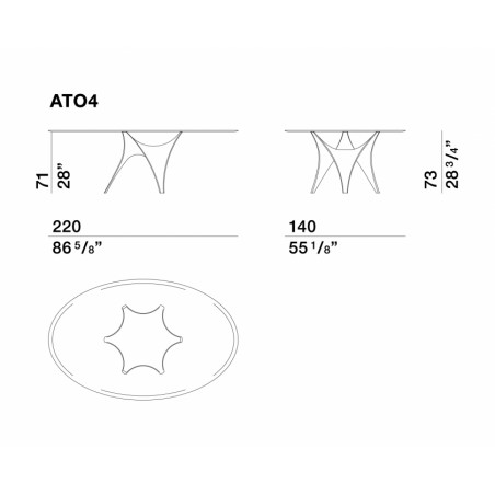 Molteni&C - Table Arc Verre