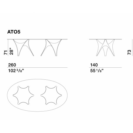 Molteni&C - Table Arc Verre