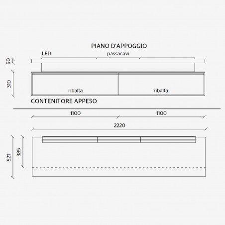 Molteni&C - Meuble TV Pass-Word Suspendu