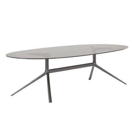 Poliform - Mondrian Glass Oval Table